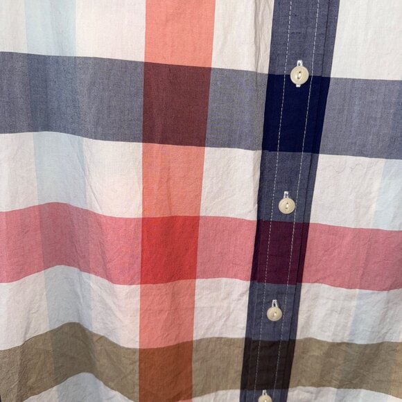 L.L.Bean Signature Womens Plaid Button-Down Shirt Dress Size L Multicolor Cotton - Picture 6 of 8